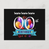 Elk jaar VERRASSING Verjaardagsfeestballonnen B0Z Uitnodiging Briefkaart (Voorkant)