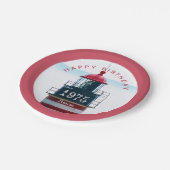 Elk jaar vuurtoren op jaarbasis papieren bordje (Gekanteld)