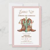 Elk jaar weer een roze Westerne cowgirl Kaart (Voorkant)