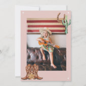 Elk jaar weer een roze Westerne cowgirl Kaart (Achterkant)