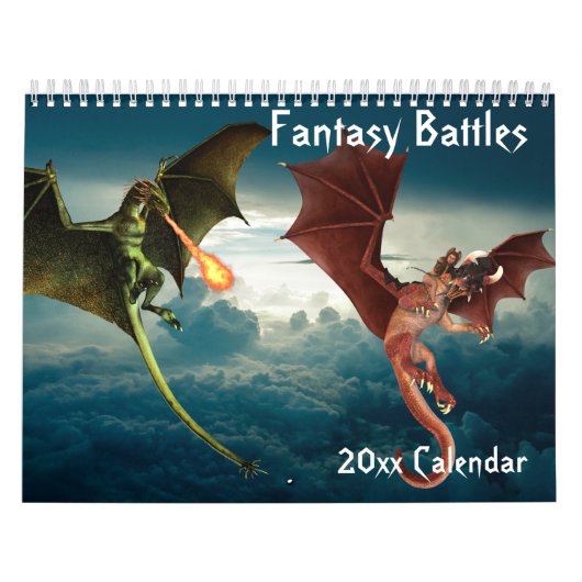 Elk jaar weer fantasy Beasts Art Dragon Unicorn Kalender (Hoes)