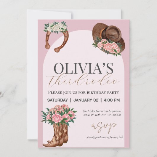 Elk jaar westerne cowgirl foto verjaardag kaart (Voorkant)