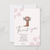 Elk jaar westerne cowgirl roze verjaardag bedankkaart (Voorkant)