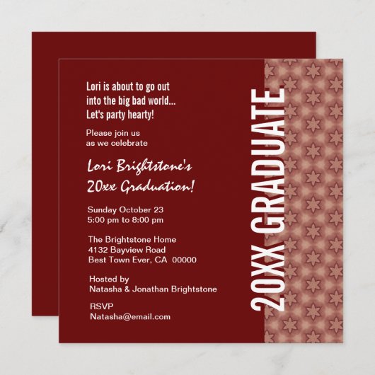 Elk jaar wordt er een Afstuderen van Bourgogne en Kaart (Voorkant / Achterkant)