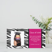 Elk jaar ~ Zebra Afstuderen Hartelijk dank/aankond Bedankkaart (Staand voorkant)