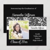 Elk jaar ~ Zwart-wit Vines Photo Afstuderen Kaart (Voorkant / Achterkant)