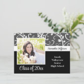 Elk jaar ~ Zwart-wit Vines Photo Afstuderen Kaart (Staand voorkant)
