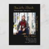 Elk jaar zwarte goudfoto van elke dag uitnodiging briefkaart (Voorkant)