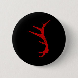 Elk jagen stier gewei afgeworpen  ronde button 5,7 cm