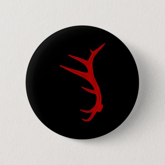 Elk jagen stier gewei afgeworpen ronde button 5,7 cm (Voorkant)