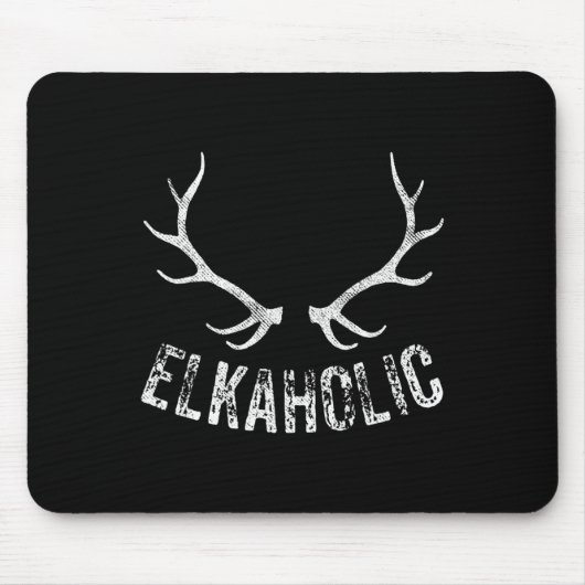 Elk Jager Jacht Grappig Elkaholic Muismat (Voorkant)