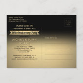 ELK Jubileum 1 Foto Proost Zwart & Goud Party Uitnodiging Briefkaart (Achterkant)