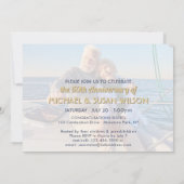 ELK Jubileum 2 Foto Cheers Blue en Gold Party Kaart (Achterkant)