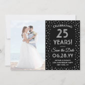 ELK Jubileum 2 foto Elegant Navy Blue & White Save The Date (Voorkant)