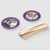 ELK Jubileum 2 Foto Elegant Paarse en Goud Handwaaier (Niet-gemonteerd)