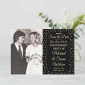 ELK Jubileum 2 Foto Elegant Zwart en Goud Save The Date (Staand voorkant)