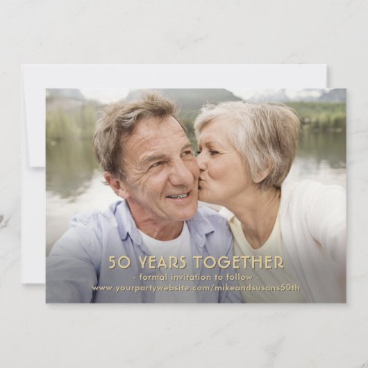ELK Jubileum 2 Foto Elegant Zwart en Goud Save The Date (Achterkant)