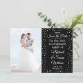 ELK Jubileum 2 Foto Elegant Zwart-wit Save The Date (Staand voorkant)