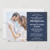 ELK Jubileum 2 Foto's Cheers Navy & White Party Kaart (Achterkant)