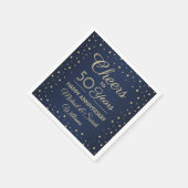 ELK Jubileum Cheers Navy Blue en Gold Confetti Servet (Hoek)