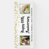 Elk Jubileum Foto's Gold Confetti Spandoek (Verticaal)