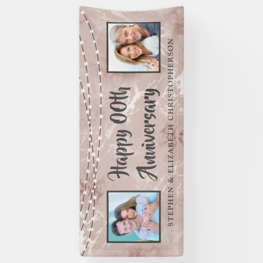 Elk Jubileum Foto's Roos Gold Marble Spandoek (Verticaal)