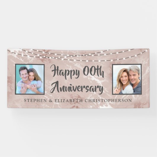 Elk Jubileum Foto's Roos Gold Marble Spandoek (Horizontaal)