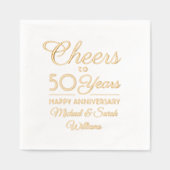 ELK Jubileum juicht elegante Classic Script Real Folie Servetten (Voorkant)