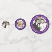 ELK Jubileum juicht Paarse & Gouden 3 Fototafel Confetti (Achterkanten)