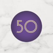 ELK Jubileum juicht Paarse & Gouden 3 Fototafel Confetti (Kleine voorkant)