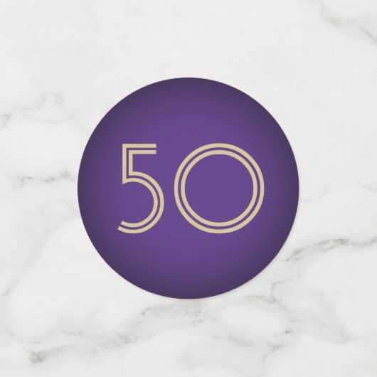 ELK Jubileum juicht Paarse & Gouden 3 Fototafel Confetti (Kleine voorkant)