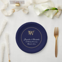 Elk Jubileum Monogram Script Chic Navy Blue