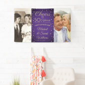 ELK Jubileum Proost 2 Foto Paarse & Gold Party Spandoek (Insitu)