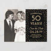 ELK Jubileum Save the Date 2 Foto Zwart & Goud Uitnodiging Briefkaart (Voorkant)