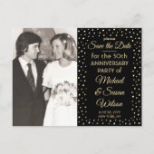 ELK Jubileum Save the Date Black & Gold 2 Foto Uitnodiging Briefkaart (Voorkant)