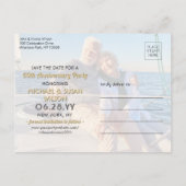 ELK Jubileum Save the Date Black & Gold 2 Foto Uitnodiging Briefkaart (Achterkant)