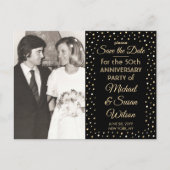 ELK Jubileum Save the Date Black & Gold 2 Foto Uitnodiging Briefkaart (Voorkant)