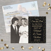 ELK Jubileum Save the Date Black & Gold 2 Foto Uitnodiging Briefkaart