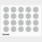 ELK Jubileum Surprise Zwart & Faux Silver Foir Ronde Sticker (Vel)