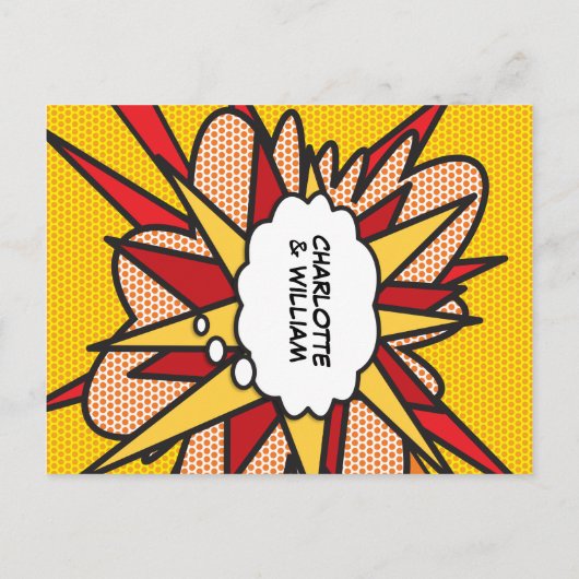 Elk Jubileum van het huwelijk Fun Retro Comic Book Aankondigingskaart (Achterkant)