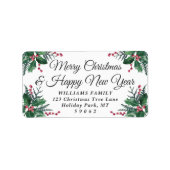Elk kerstcadeauadres Greenery Return Etiket (Voorkant)