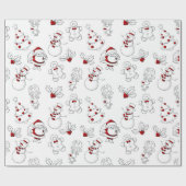 Elk kerstteken rood en wit cadeaupapier (Vlak)