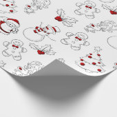 Elk kerstteken rood en wit cadeaupapier (Hoek)