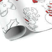 Elk kerstteken rood en wit cadeaupapier (Rol Hoek)