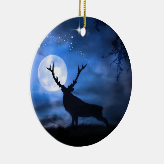 Elk kerstversient keramisch ornament (Rechts)