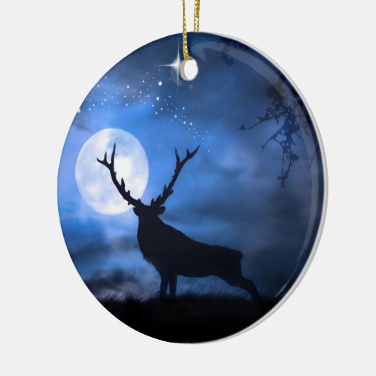 Elk kerstversient keramisch ornament (Links)
