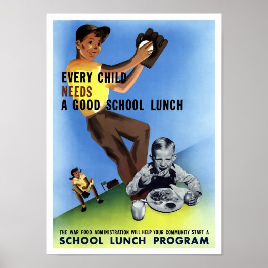 Elk kind heeft een goede schoollunch nodig poster (Voorkant)