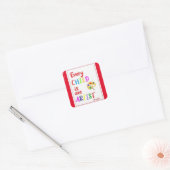 Elk kind is een kunstenaar, vierkante sticker (Envelop)