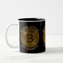 Elk klein beetje telt Bitcoin TwoTone Coffee Mok