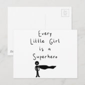 elk klein meisje is een superheld briefkaart (Voorkant / Achterkant)